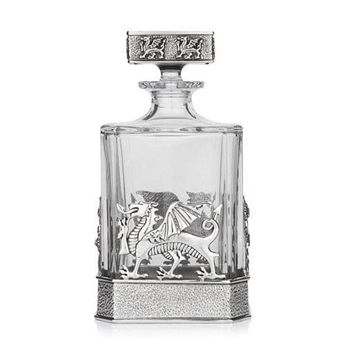 Welsh Dragon Rectangular Glass Decanter