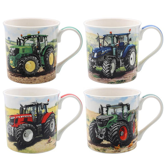 Set of 4 Tractor China Mugs