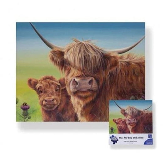 Highland Cow And Calf Jigsaw Puzzle