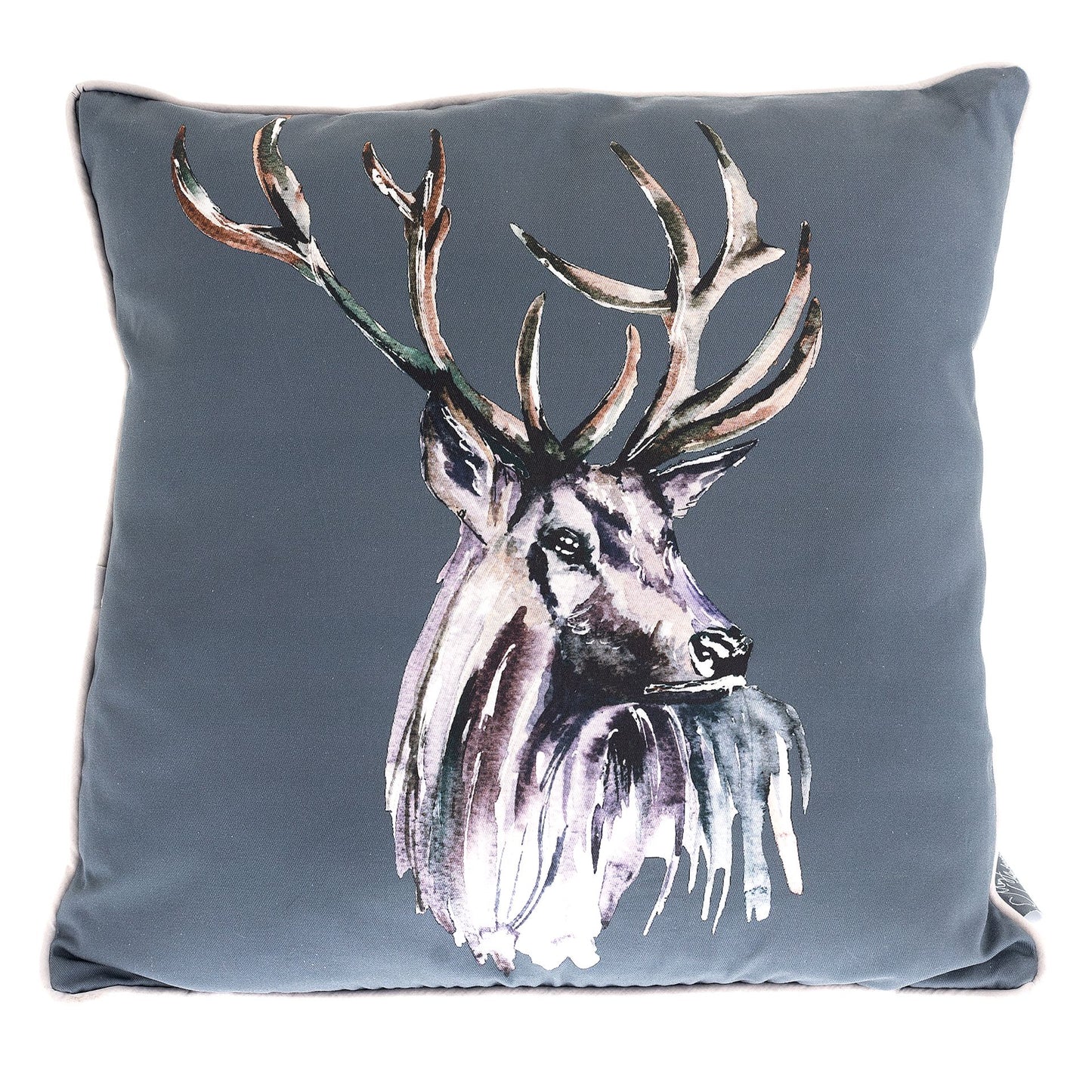 Charcoal Grey Stag Cushion