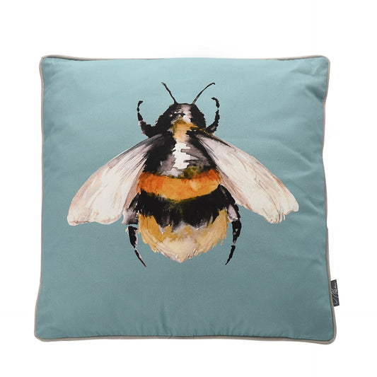 Aqua Blue Bumble Bee Cushion