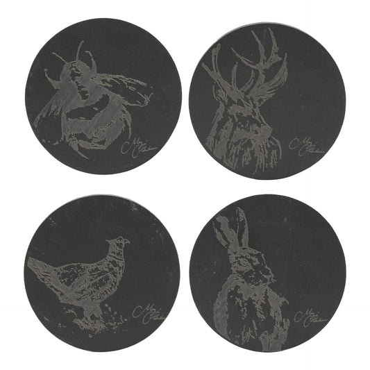 Set of 4 Engraved Slate Coasters
