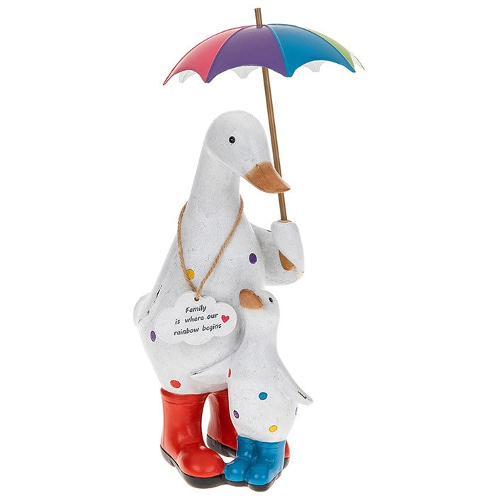 Rainbow Umbrella Family Duck