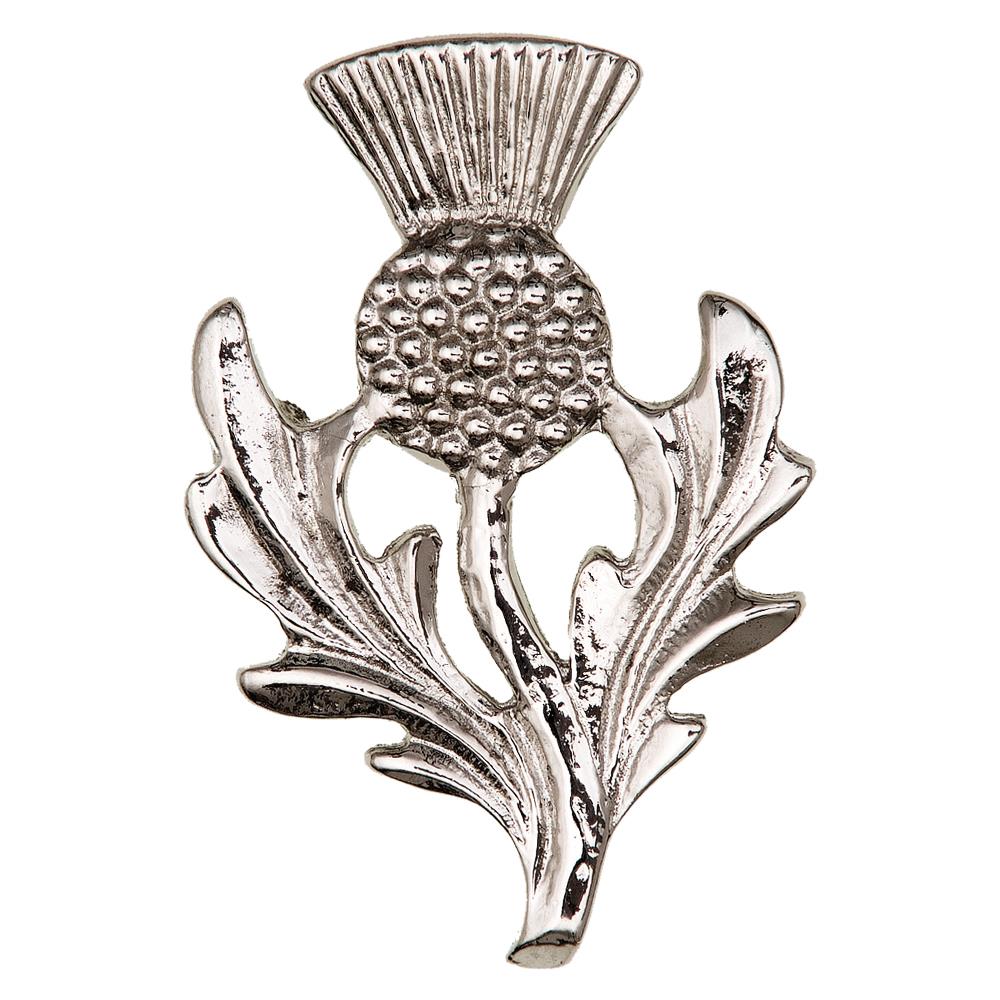 Simple Scottish Thistle Pewter Pin Brooch