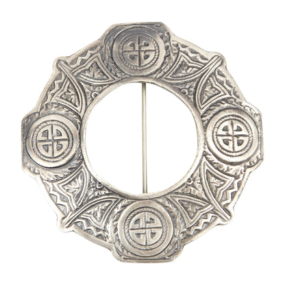 Celtic Knotwork Plaid Brooch - 2 Finishes