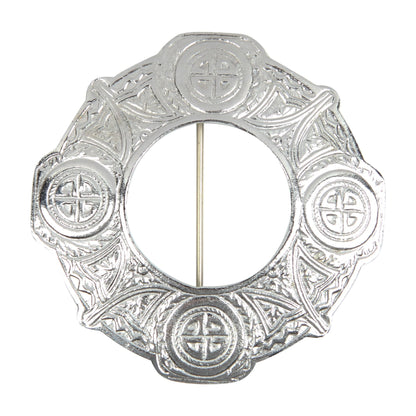 Celtic Knotwork Plaid Brooch - 2 Finishes