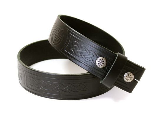 Leather Celtic Knot Snap Belt