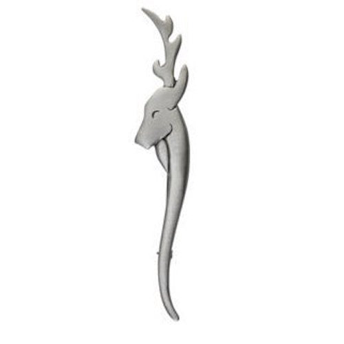 Highland Stag Head Kilt Pin in Antique Brushed Pewter