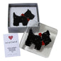 Glass Black Scottie Coaster Pair