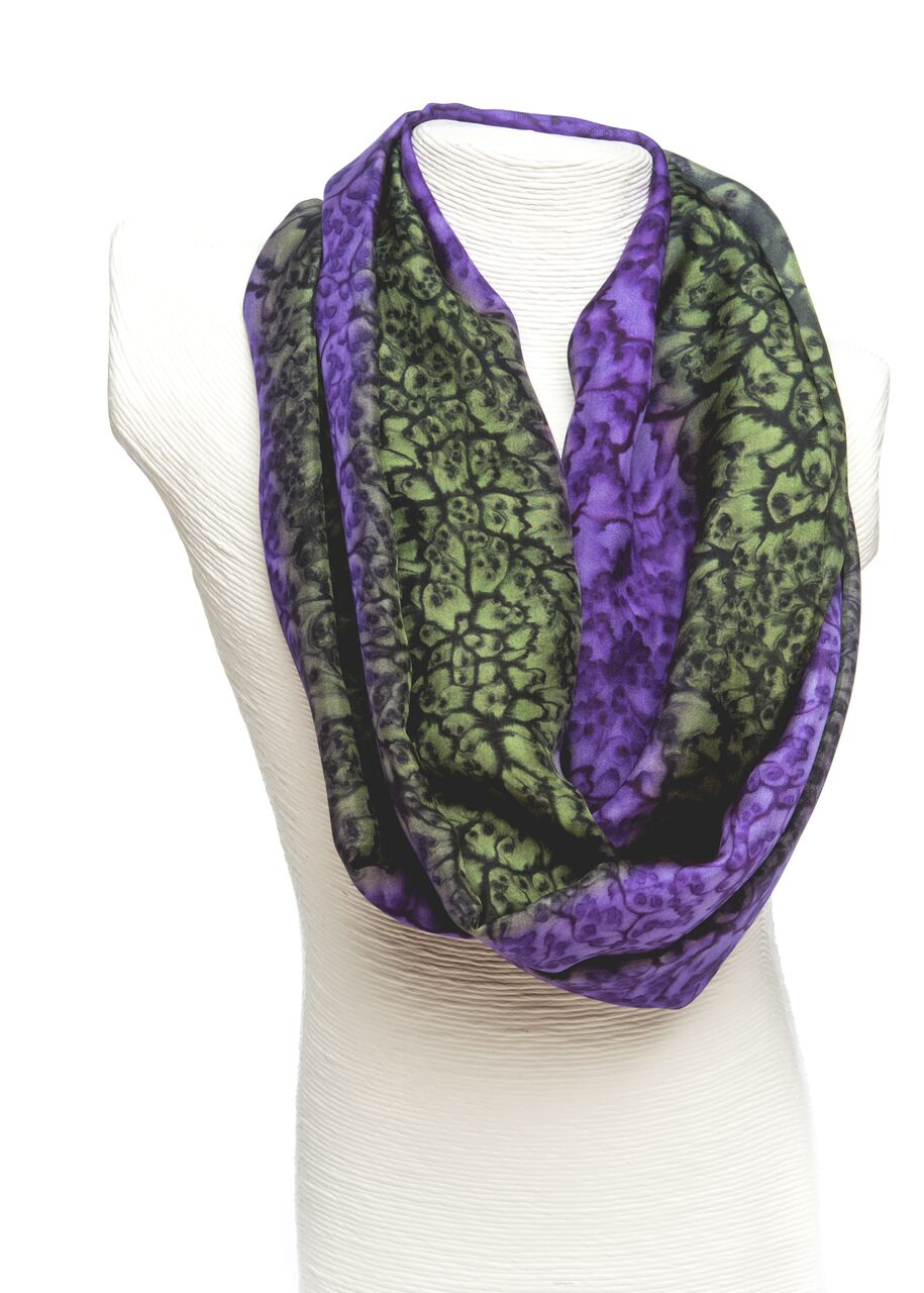 Salt Water Dyed Silk Scarf - Purple Heather