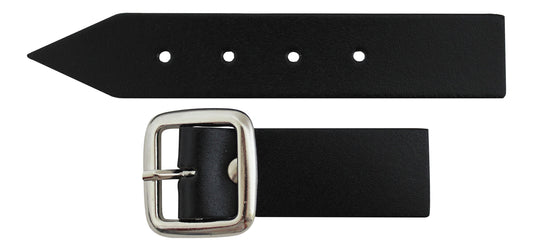 Black Kilt Strap & Leather Tab Buckle - 1"