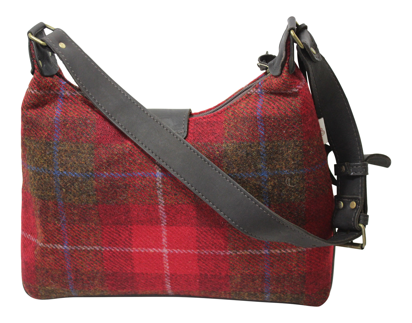 Deerskin Leather Red Tartan Handbag