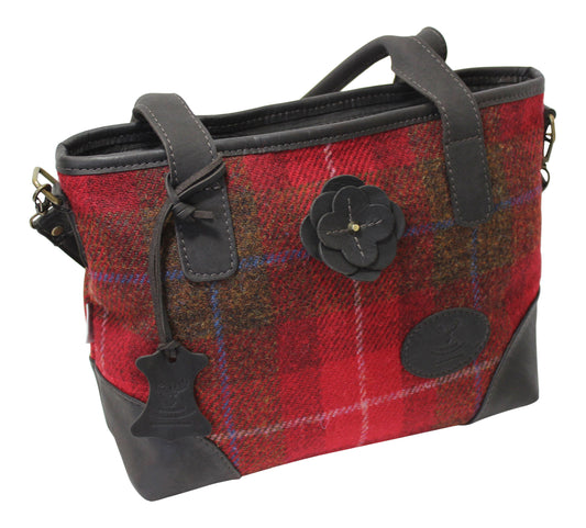 Deerskin Red Tartan Large Bag