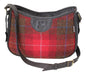 Deerskin Leather Red Tartan Shoulder Bag