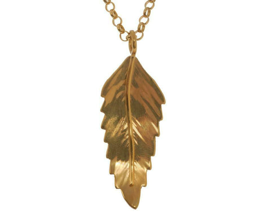 Vermeil Rowan Leaf Pendant