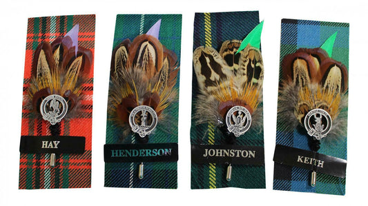 Feather Clan Kilt Pin - Hay Henderson Johnstone Keith