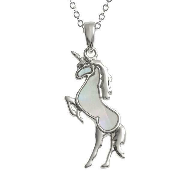 Paua Shell Unicorn Necklace
