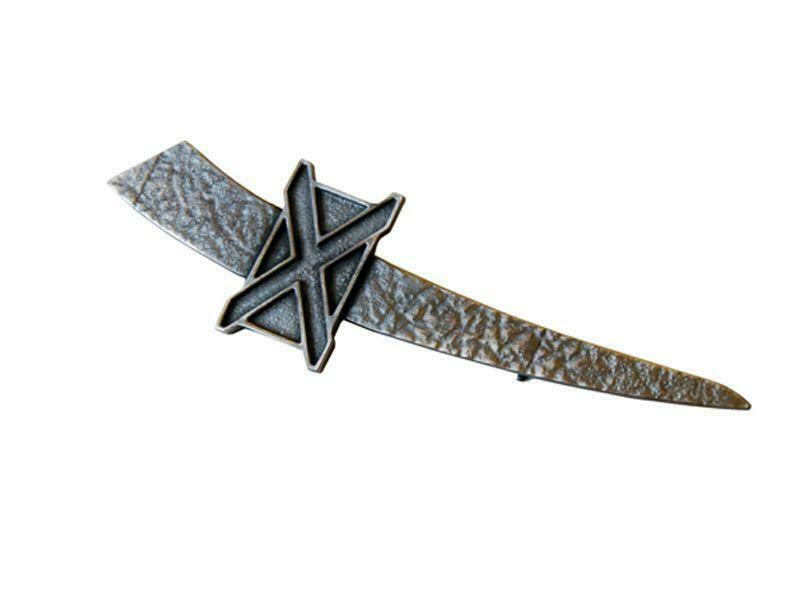 Stunning Saltire Pewter Kilt Pin in Matte Palladium Finish