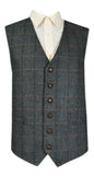 Herringbone Check Tweed Waistcoat - Grey Check