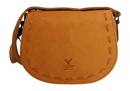 Deerskin Tan Leather Cross Body Bag