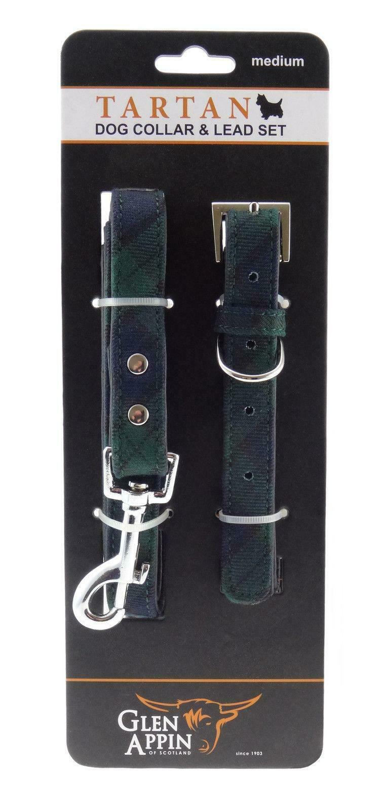 Black Watch Tartan Dog Lead and Collar Set