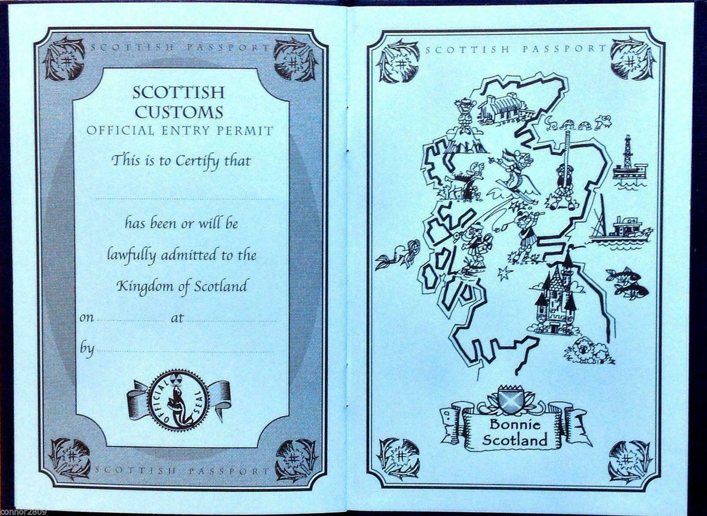 Novelty Scottish Passport