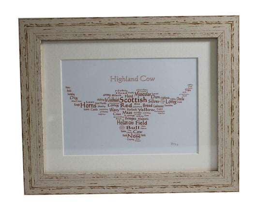 Highland Cow Word Art Picture