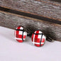 Red Tartan Cufflinks Gunmetal T-Bar