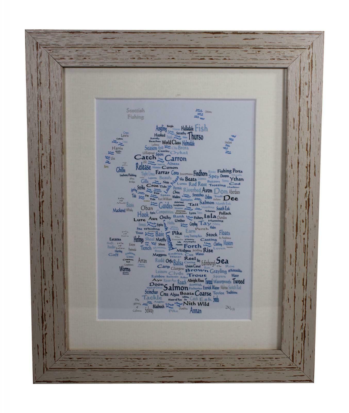 Scottish Fishing Word Art Picture