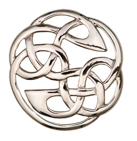 Eternal Celtic Knot Lindisfarne Plaid Brooch