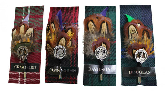 Feather Clan Kilt Pin - Cunningham Crawford Davidson Douglas