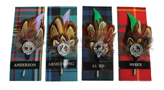 Feather Clan Kilt Pin - Anderson Armstrong Baird Bruce