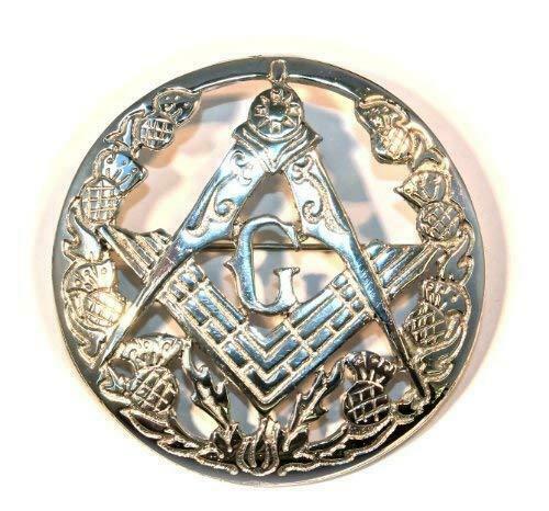 Masonic Chrome Plaid Brooch