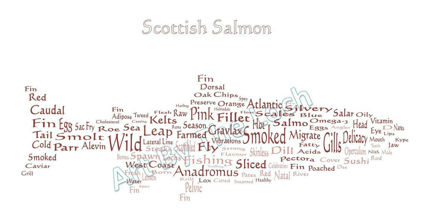 Scottish Salmon Word Art Picture