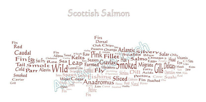 Scottish Salmon Word Art Picture