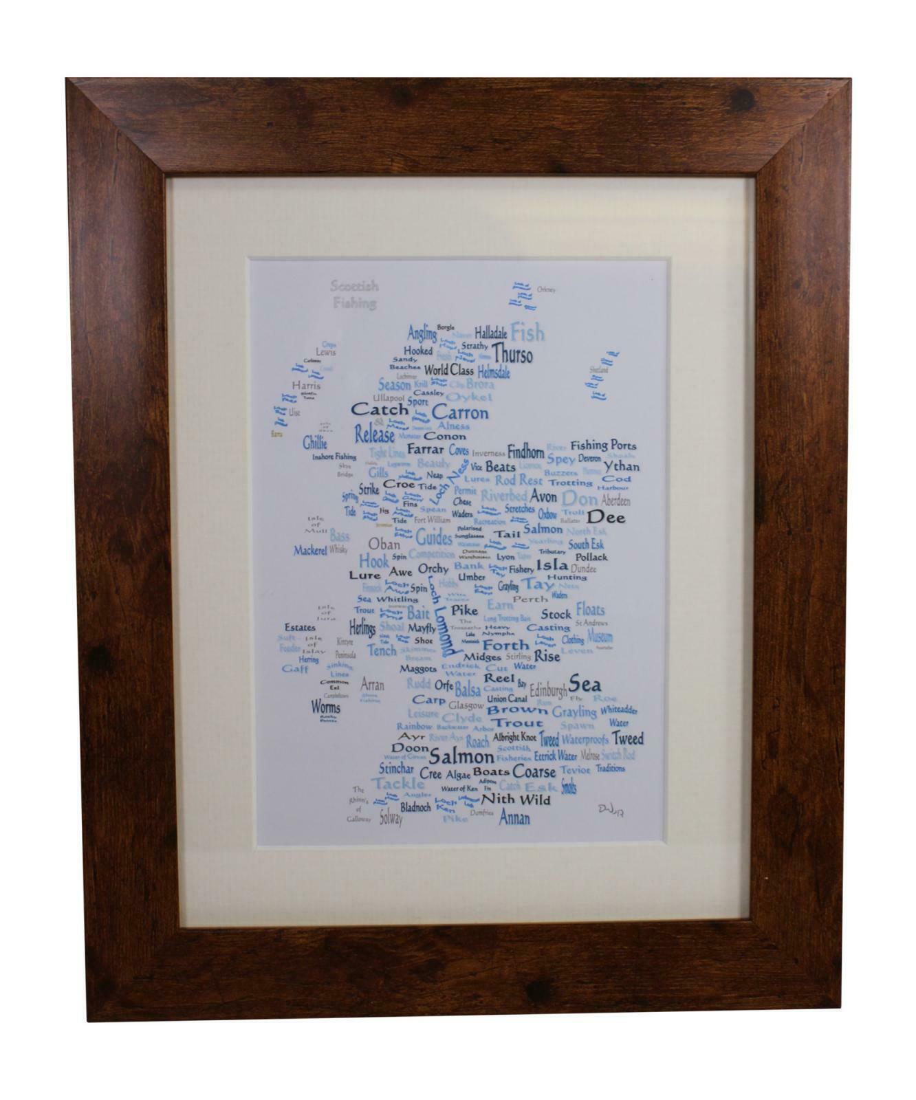 Scottish Fishing Word Art Picture