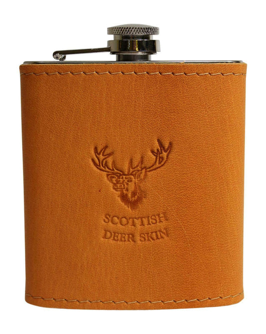 Camel Brown Leather Hipflask