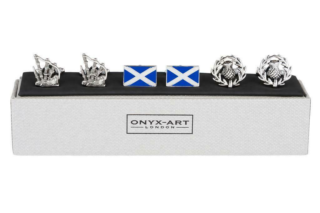 Set Of 3 Scotland Themed Cufflinks