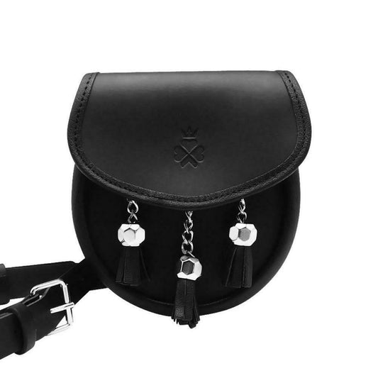 Black Leather Sporran Handbag