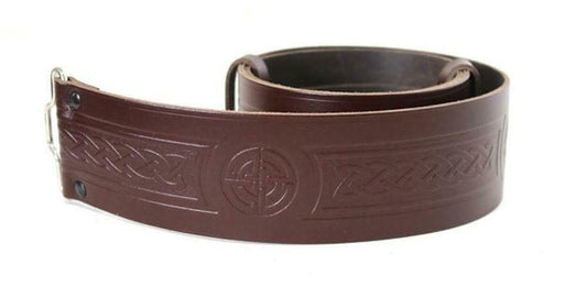 Celtic Embossed Leather Kilt Belt