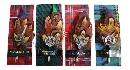 Feather Clan Kilt Pin - MacAllister MacDonald MacDougall MacEwan