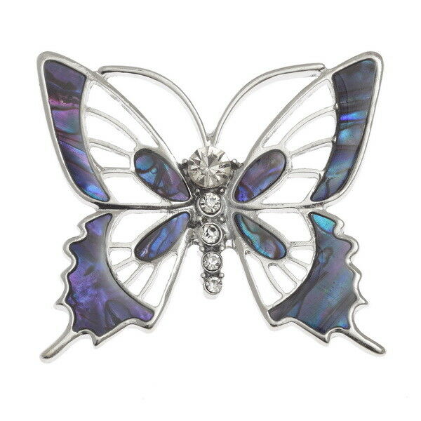 Paua Purple Butterfly Brooch