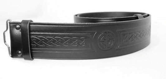 Celtic Embossed Leather Kilt Belt