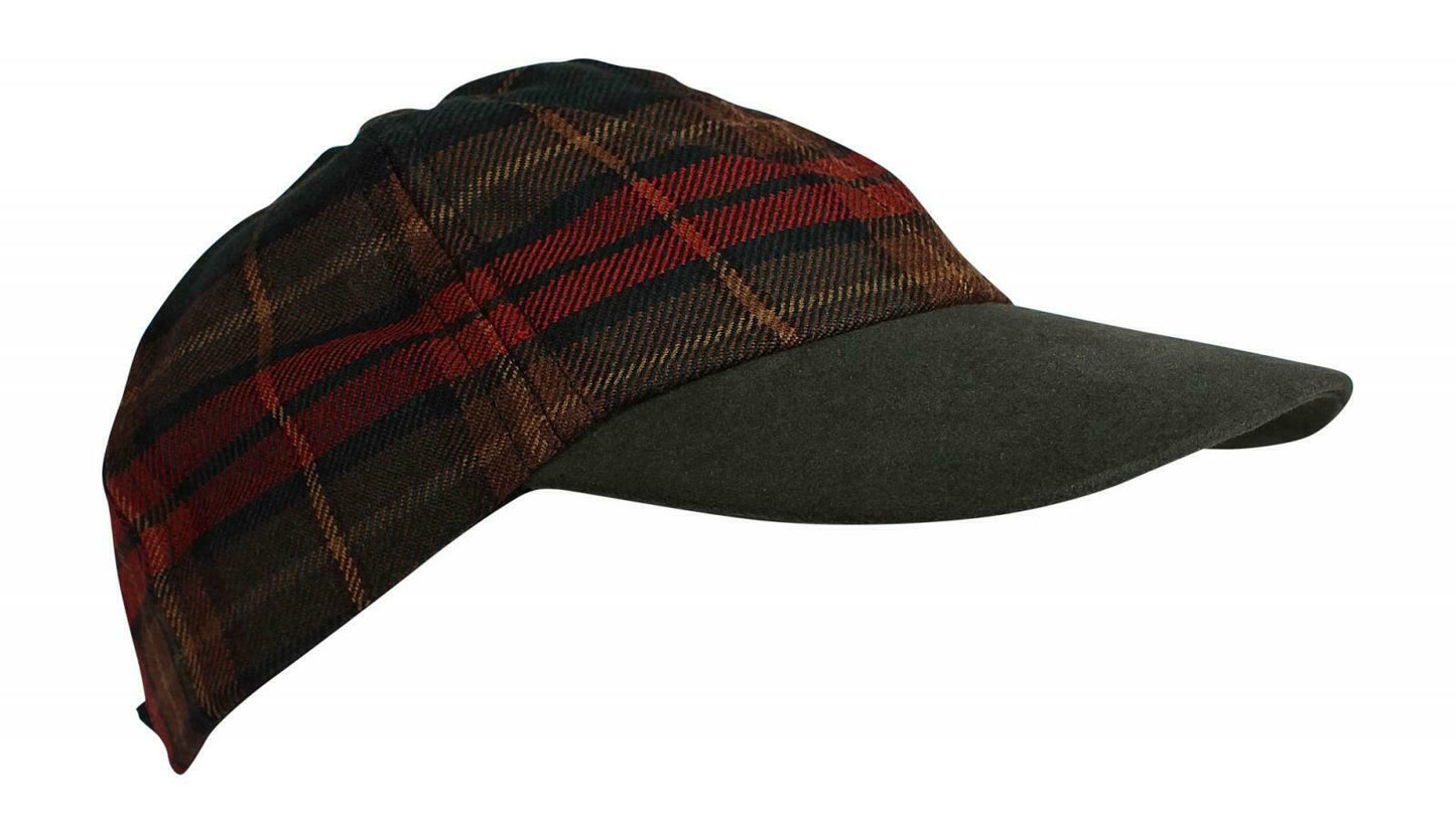 100% Pure New Wool Irish County Tartan Baseball Cap - County Cavan