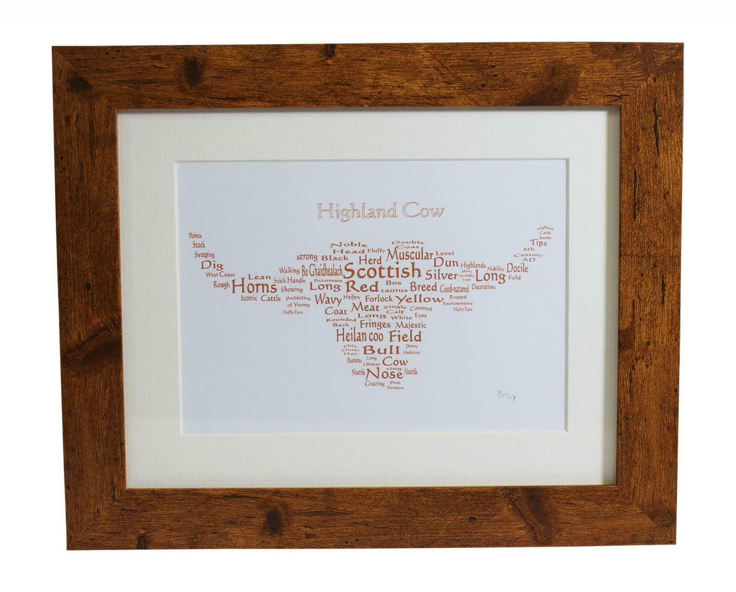 Highland Cow Word Art Picture