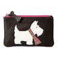 Black Leather Scottie Dog Coin Purse