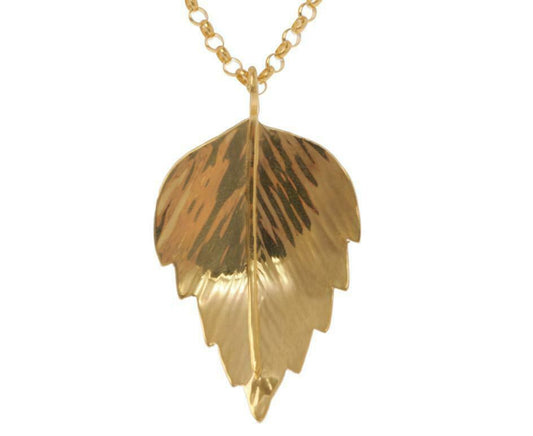 Vermeil Silver Birch Leaf Necklace