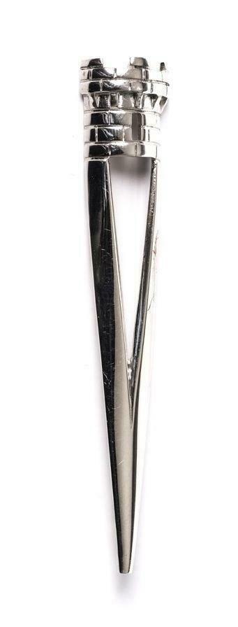 Silver Castle Turret Kilt Pin