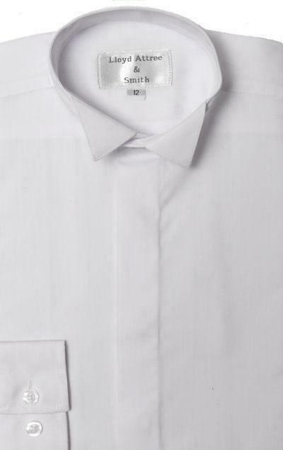 Boys Black or White Wing Collar Dress Shirt