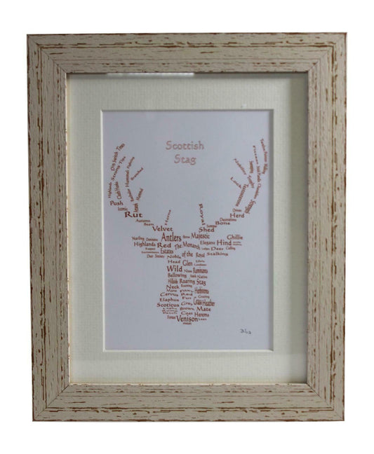 Highland Stag Word Art Picture